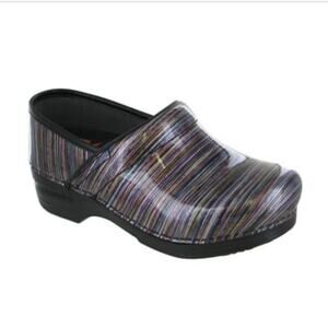 Dansko Pro XP Clogs Rainbow Multicolor Striped Professional Clogs